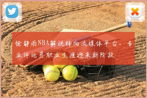 徐静雨NBA解说转向流媒体平台，专业评论员职业生涯迎来新阶段